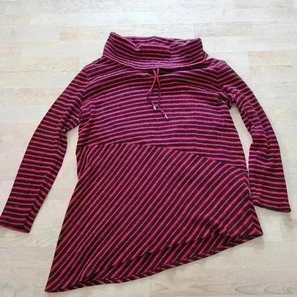 Zenergy by Chicos waffle knit cowl neck size 2 - Picture 2 of 8